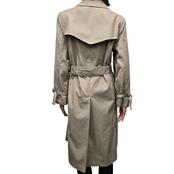 Vintage London Fog Iconic Trench Coat 8 Pet Double Breasted Belted Union Made 8P - Picture 6 of 12